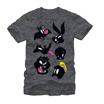 Looney Tunes Silouhettes Gray T-Shirt