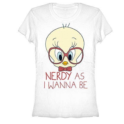 Looney Tunes Tweety Bird Nerdy As I Wanna Be White T-Shirt