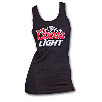 Coors Light Classic Logo Ladies Black Graphic Tank Top