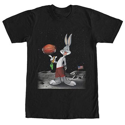 Looney Tunes Bugs In Space Black T-Shirt