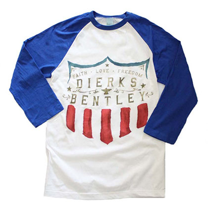 Dierks Bentley Faith Love Freedom Raglan Sleeve T-Shirt
