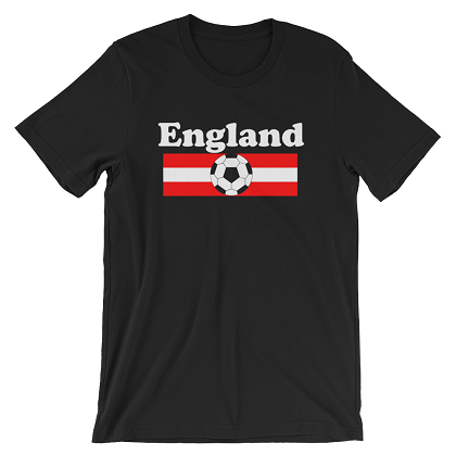 World Cup Soccer England Black Tshirt