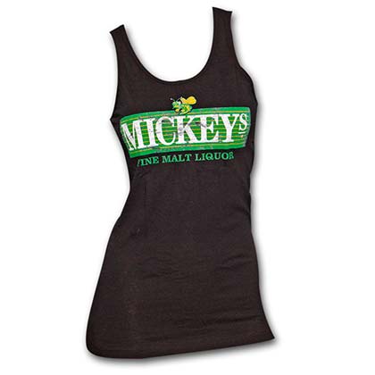 Mickey's Logo Black Womens Graphic Tank Top
