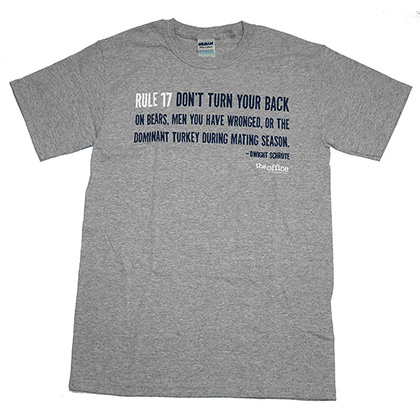 The Office Rule 17 Don't Turn Back Grey Graphic TShirt