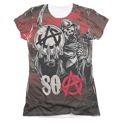Sons Of Anarchy Reaper Ball Sublimation Juniors T-Shirt