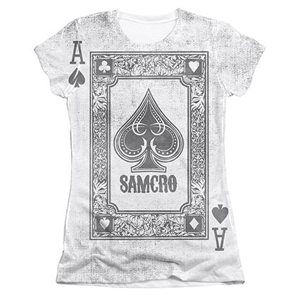 Sons Of Anarchy Ace Of Spades Sublimation Juniors T-Shirt