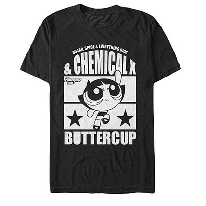 Power Puff Girls Chemical X Buttercup Black T-Shirt