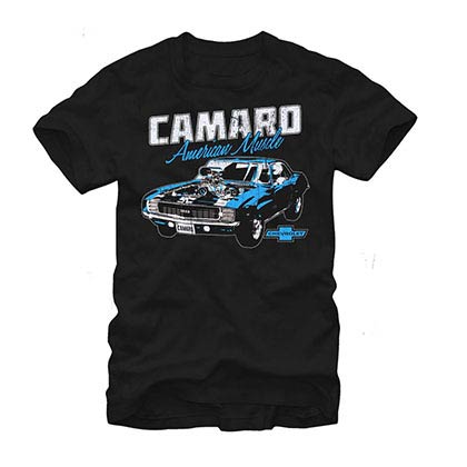 Chevrolet General Motors Classic Camaro Black T-Shirt