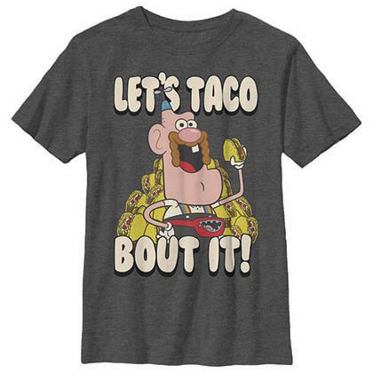 Uncle Grandpa Let's Taco About It Gray Youth T-Shirt
