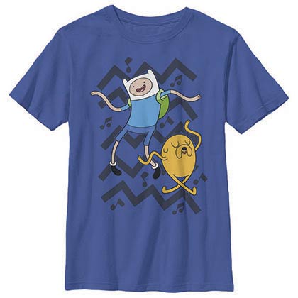 Adventure Time Finn and Jake Dance Blue Youth T-Shirt