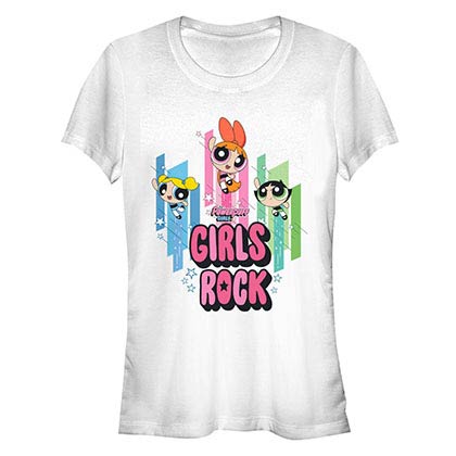 Power Puff Girls Hero Girls Rock White T-Shirt