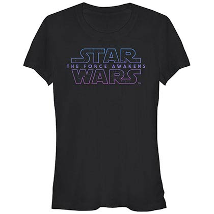 Star Wars Episode 7 Starry Logo 7 Black T-Shirt