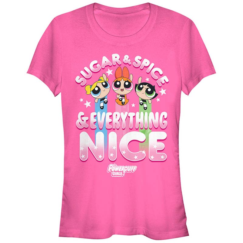 Power Puff Girls Sugar Spice And Everything Nice Pink T Shirt 1417