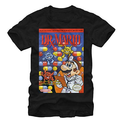 Nintendo NES Dr Mario Black T-Shirt
