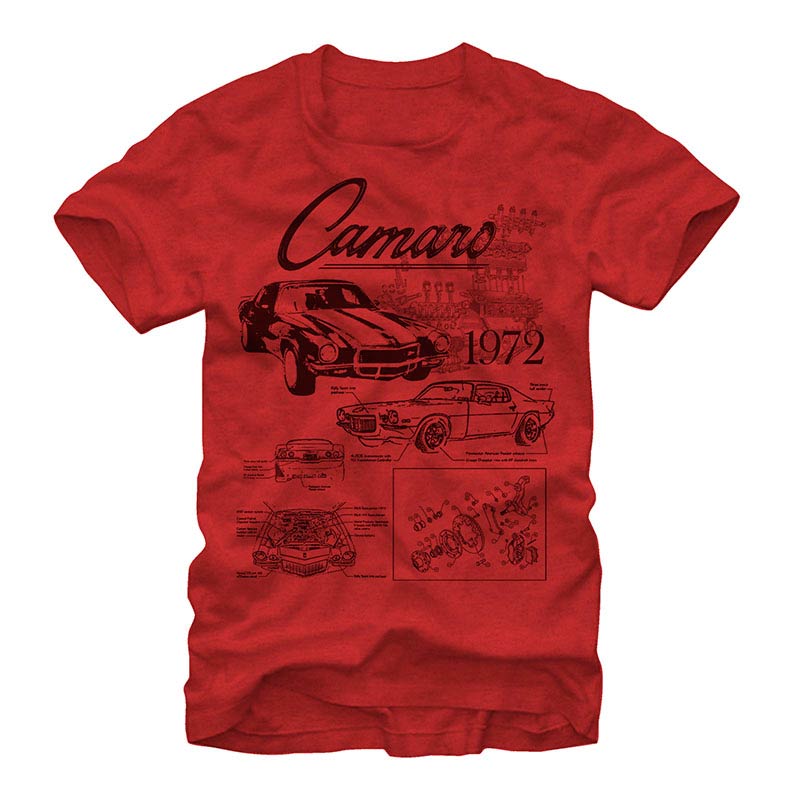 Chevrolet General Motors Blueprints Red T-Shirt Chevrolet General Motors Blueprints Red T-Shirt
