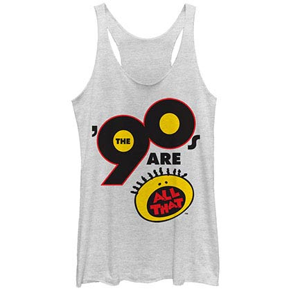 All That Nickelodeon All That 90s White Juniors Racerback Tank Top