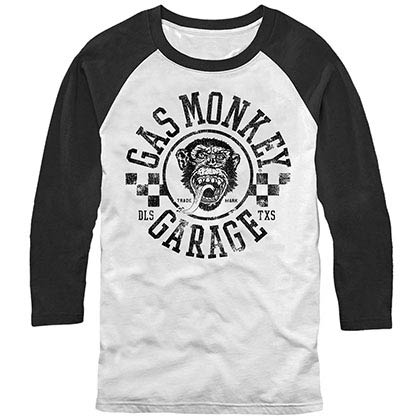 Gas Monkey Garage Rally White Baseball T-Shirt