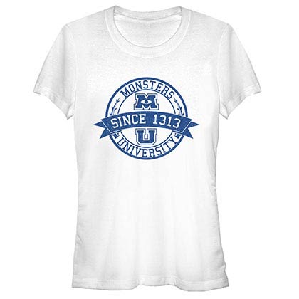 Disney Pixar Monsters Inc University MU Vintage Logo White T-Shirt