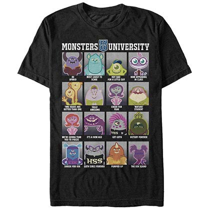 Disney Pixar Monsters Inc University Class Of Black T-Shirt