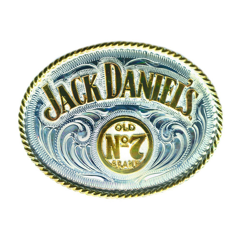Jack Daniels Silver and Gold Belt Buckle Jack Daniels Silver and Gold Belt Buckle