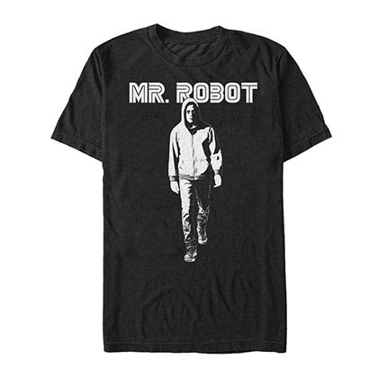 Mr. Robot Darkness White Black T-Shirt
