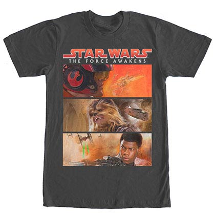 Star Wars Episode 7 Three Way Gray T-Shirt