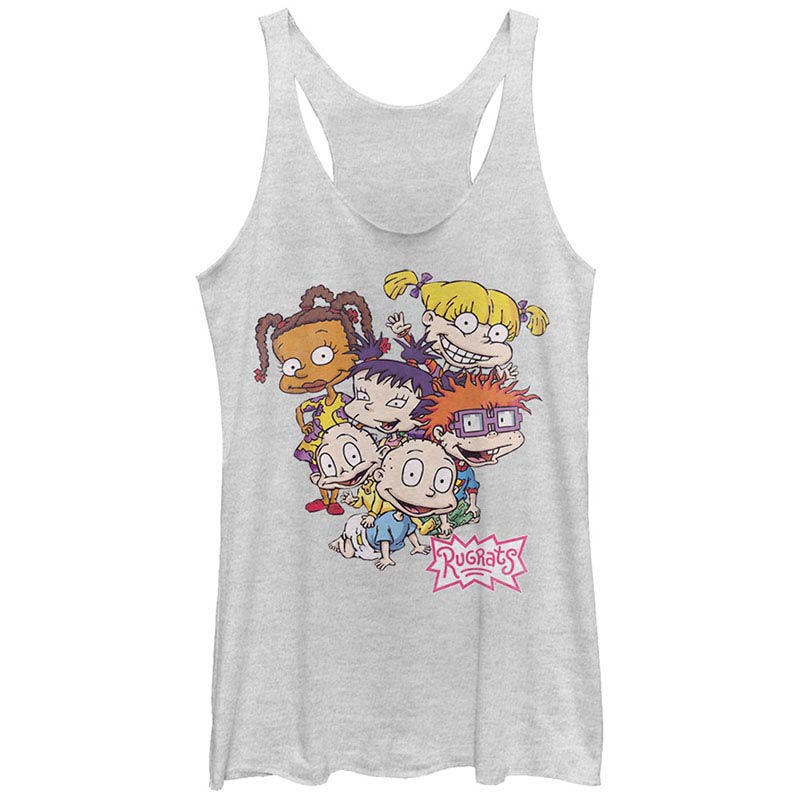 Rugrats Nickelodeon Rugrats Pile White Juniors Racerback Tank Top Rugrats Nickelodeon Rugrats Pile White Juniors Racerback Tank Top