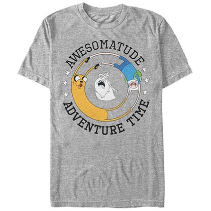 Adventure Time Awesomeatude Gray T-Shirt