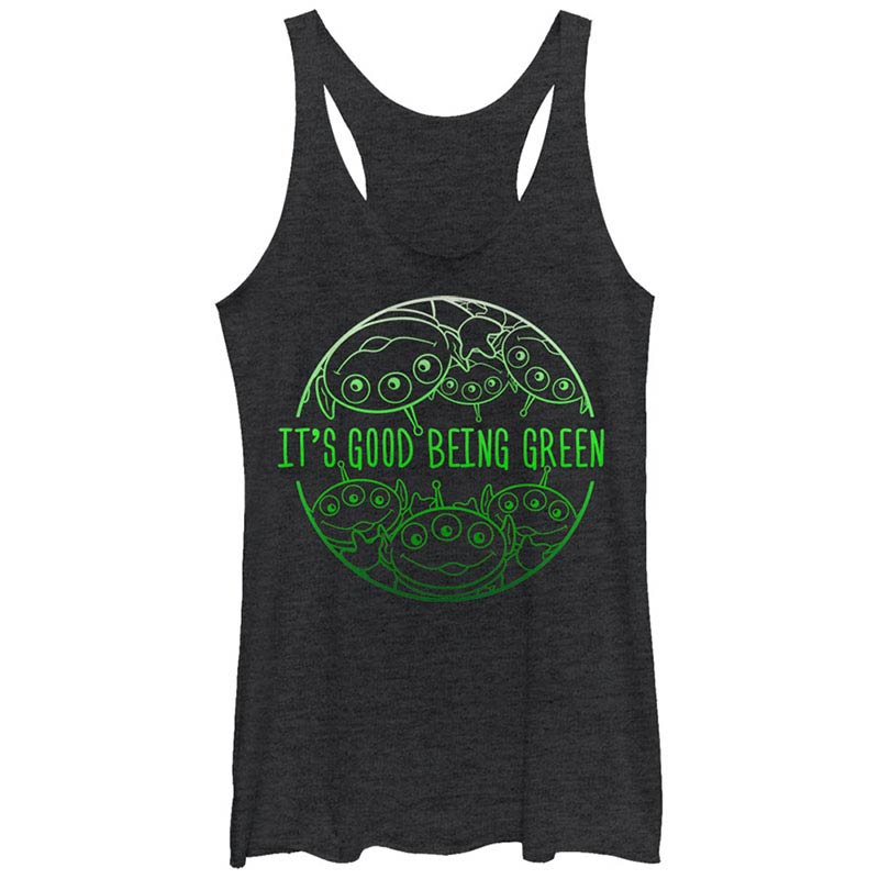Disney Pixar Toy Story 1-3 Being Green Black Juniors Racerback Tank Top Disney Pixar Toy Story 1-3 Being Green Black Juniors Racerback Tank Top