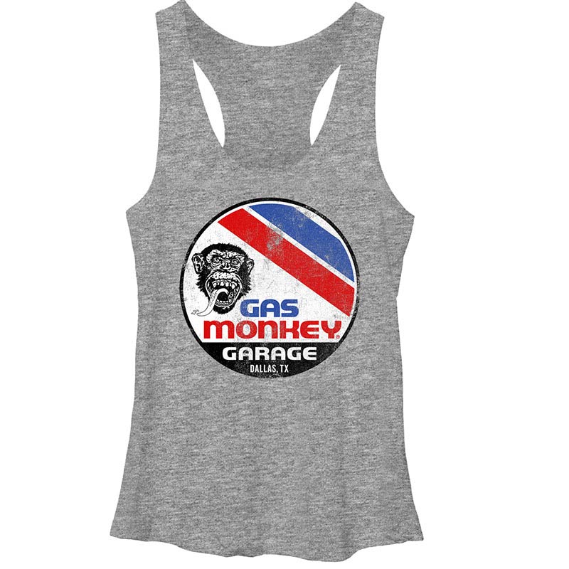 Gas Monkey Garage Le Mans Gray Juniors Racerback Tank Top Gas Monkey Garage Le Mans Gray Juniors Racerback Tank Top