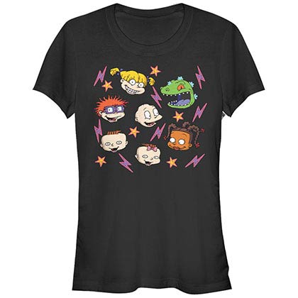Rugrats Nickelodeon Rugrat Faces Black T-Shirt