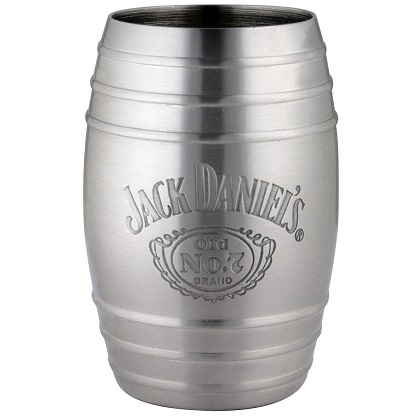 Jack Daniels Bottle Logo Barrel Stainless Steel Shot Glass