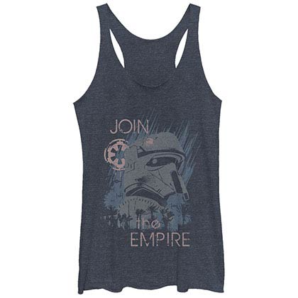 Star Wars Rogue One Join The Empire Blue Juniors Racerback Tank Top