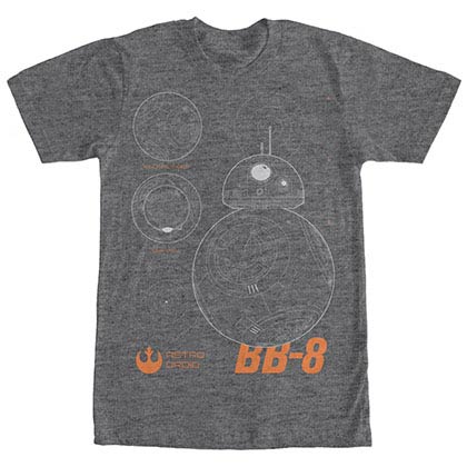 Star Wars Episode 7 BB8 Gray T-Shirt
