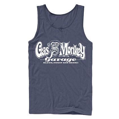 Gas Monkey Garage Blood Sweat and Beers Blue Tank Top