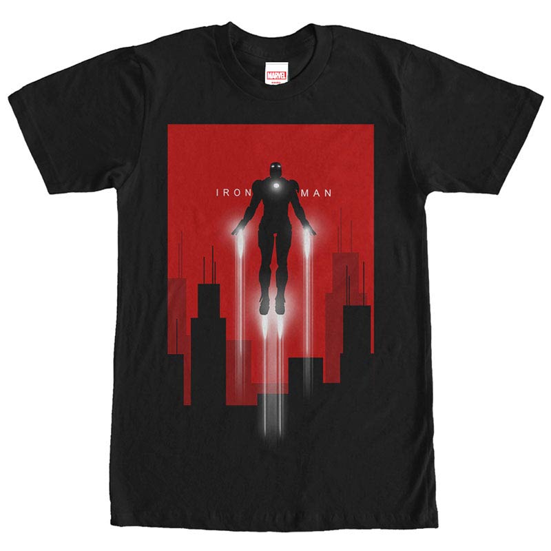 Iron Man Take Off Black Mens T-Shirt | SuperheroDen.com