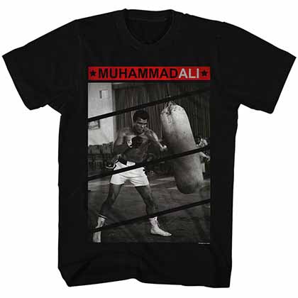 Muhammad Ali Punching Bag Mens Black T-Shirt