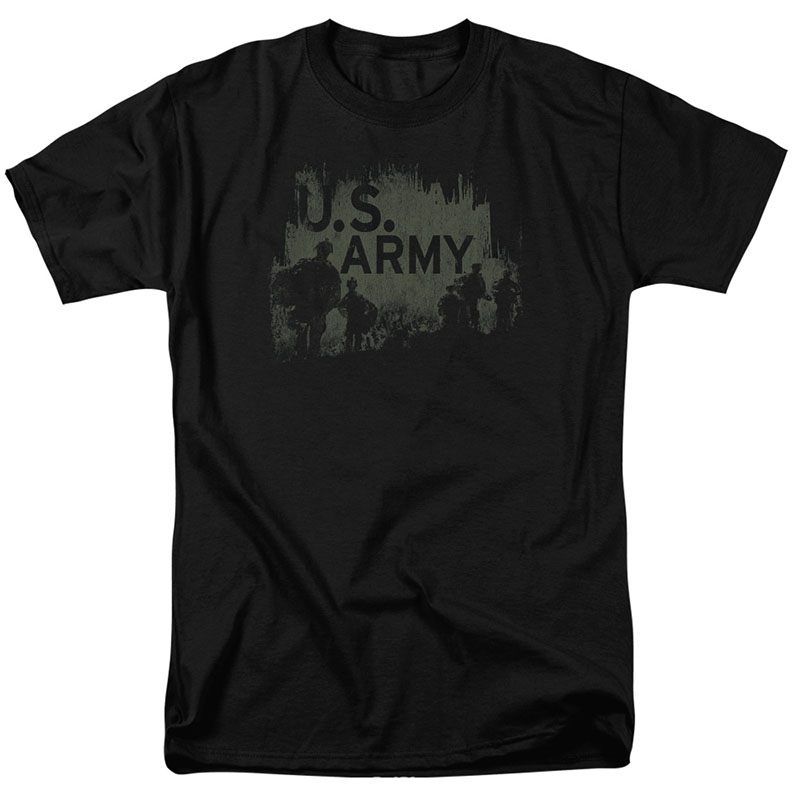 black t shirt and army pants