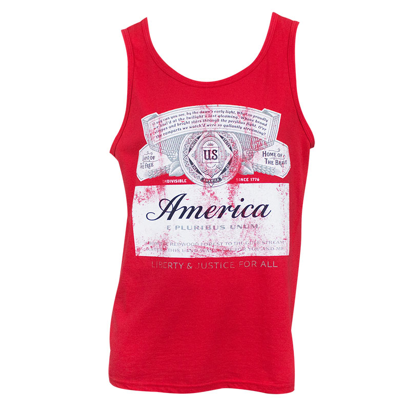 Budweiser Men's Red America Tank Top Budweiser Men's Red America Tank Top