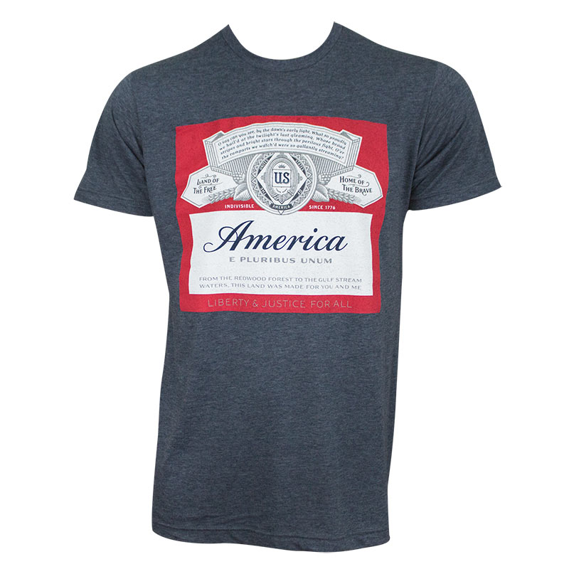 Budweiser Men's Navy Blue America T-Shirt