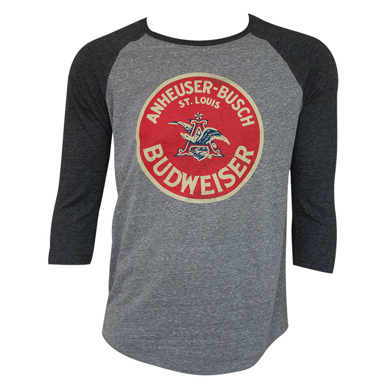 Budweiser Vintage Circle Logo Raglan Shirt Budweiser Vintage Circle Logo Raglan Shirt
