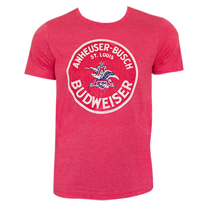 Budweiser Anheuser-Busch Logo Red Tee Shirt