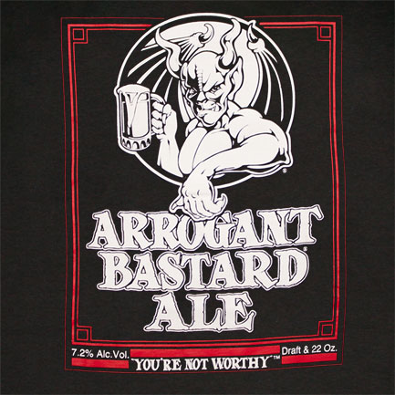 Arrogant Bastard Ale You're Not Worthy Black Graphic Tee Shirt Arrogant Bastard Ale You're Not Worthy Black Graphic Tee Shirt