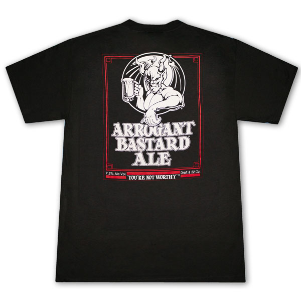 Arrogant Bastard Ale You're Not Worthy Black Graphic Tee Shirt Arrogant Bastard Ale You're Not Worthy Black Graphic Tee Shirt