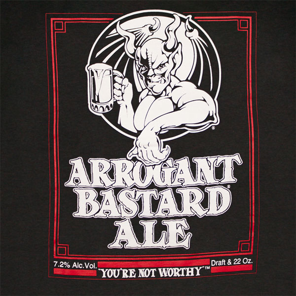 Arrogant Bastard Ale You're Not Worthy Black Graphic Tee Shirt Arrogant Bastard Ale You're Not Worthy Black Graphic Tee Shirt