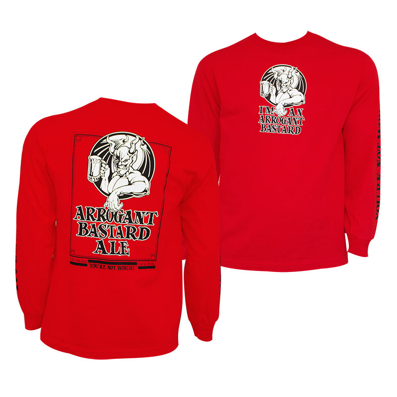 Arrogant Bastard Classic Logo Long Sleeve Red Shirt Arrogant Bastard Classic Logo Long Sleeve Red Shirt