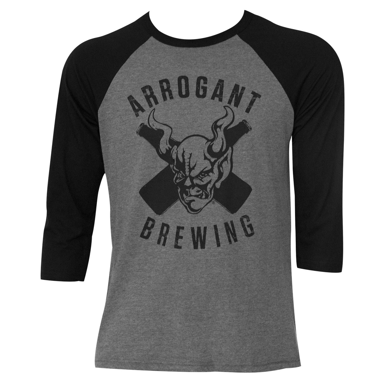 Arrogant Bastard Men's Grey Raglan Sleeve T-Shirt Arrogant Bastard Men's Grey Raglan Sleeve T-Shirt