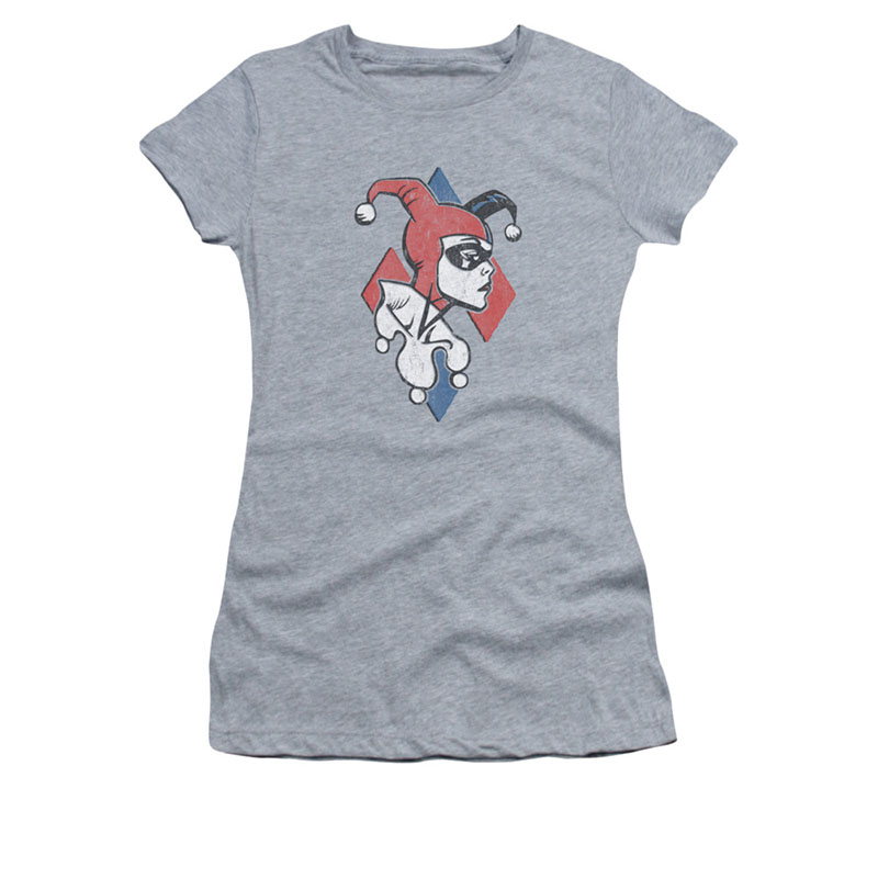 Batman Harley Quinn Profiling Sublimation Gray Juniors T-Shirt Batman Harley Quinn Profiling Sublimation Gray Juniors T-Shirt
