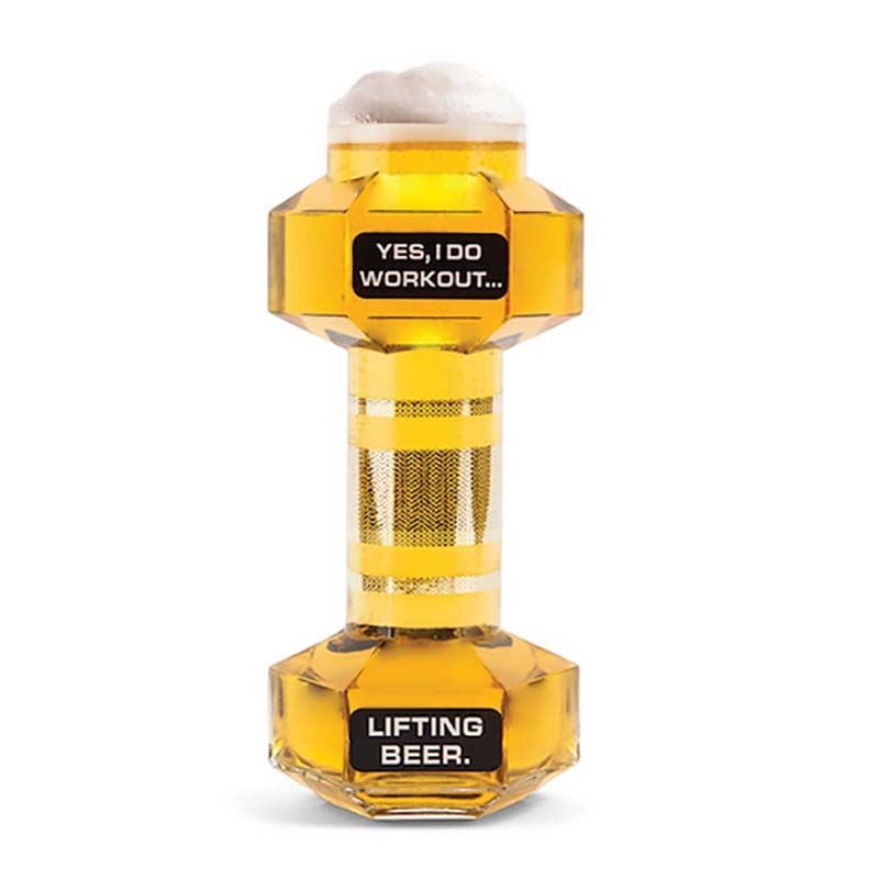 Barbell Yes I Do Workout Beer Glass Barbell Yes I Do Workout Beer Glass