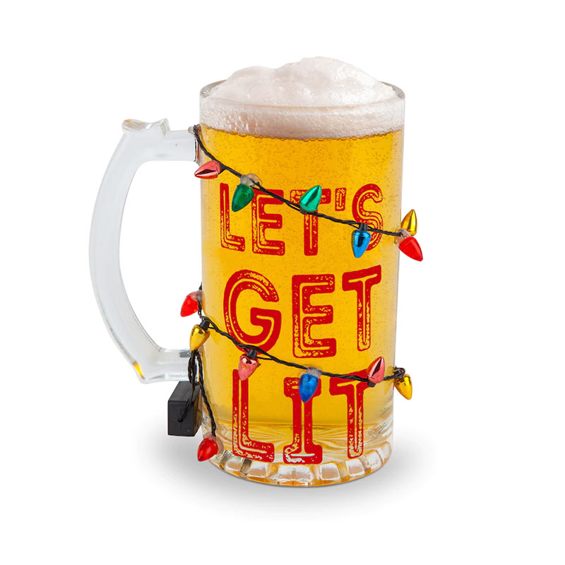 Let's Get Lit Festive Holiday Beer Mug Let's Get Lit Festive Holiday Beer Mug